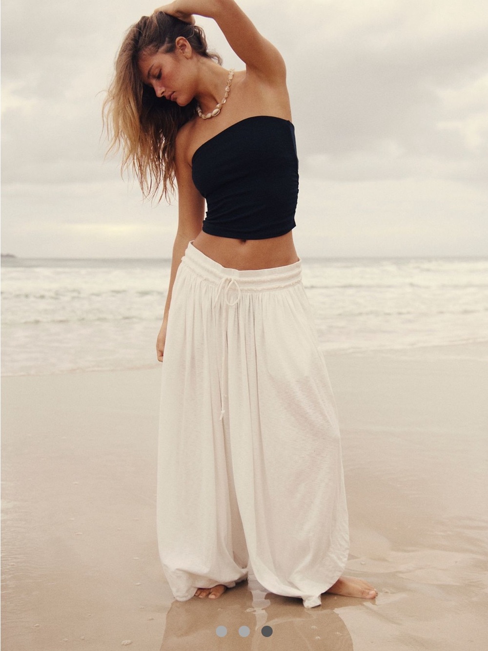 Free People Quentin White Wide Leg Pants